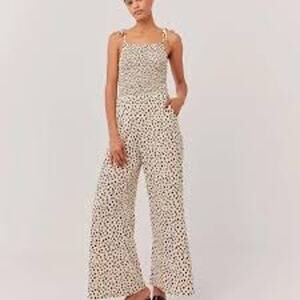 Pact Cream and Black Polka Dot Jumpsuit